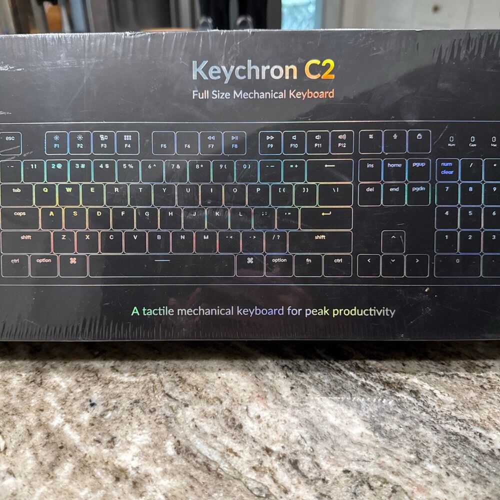 Keychron C2  Mechanical Keyboard w/ Swappable RGB Blacklight Red Switch New